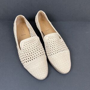 JOIE Bone Tan Woven Slip On Woven Loafer Soft Leather Size 9.5